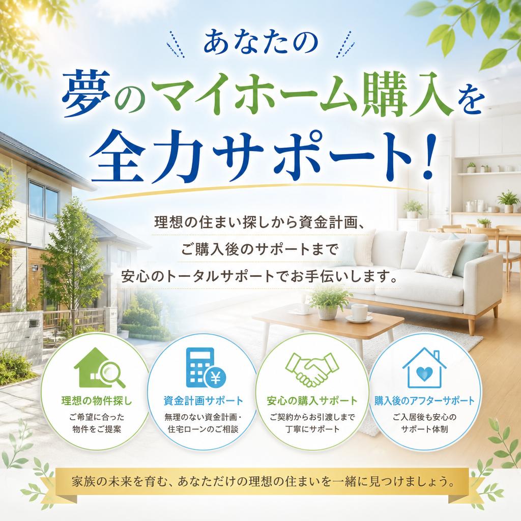あなたの夢のマイホーム購入を全力サポート！