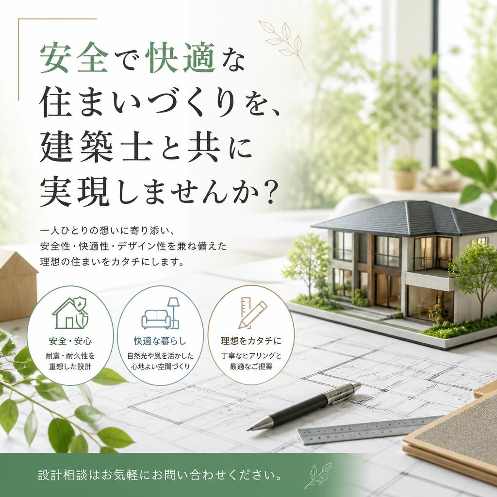 安全で快適な住まいづくりを、建築士と共に実現しませんか？