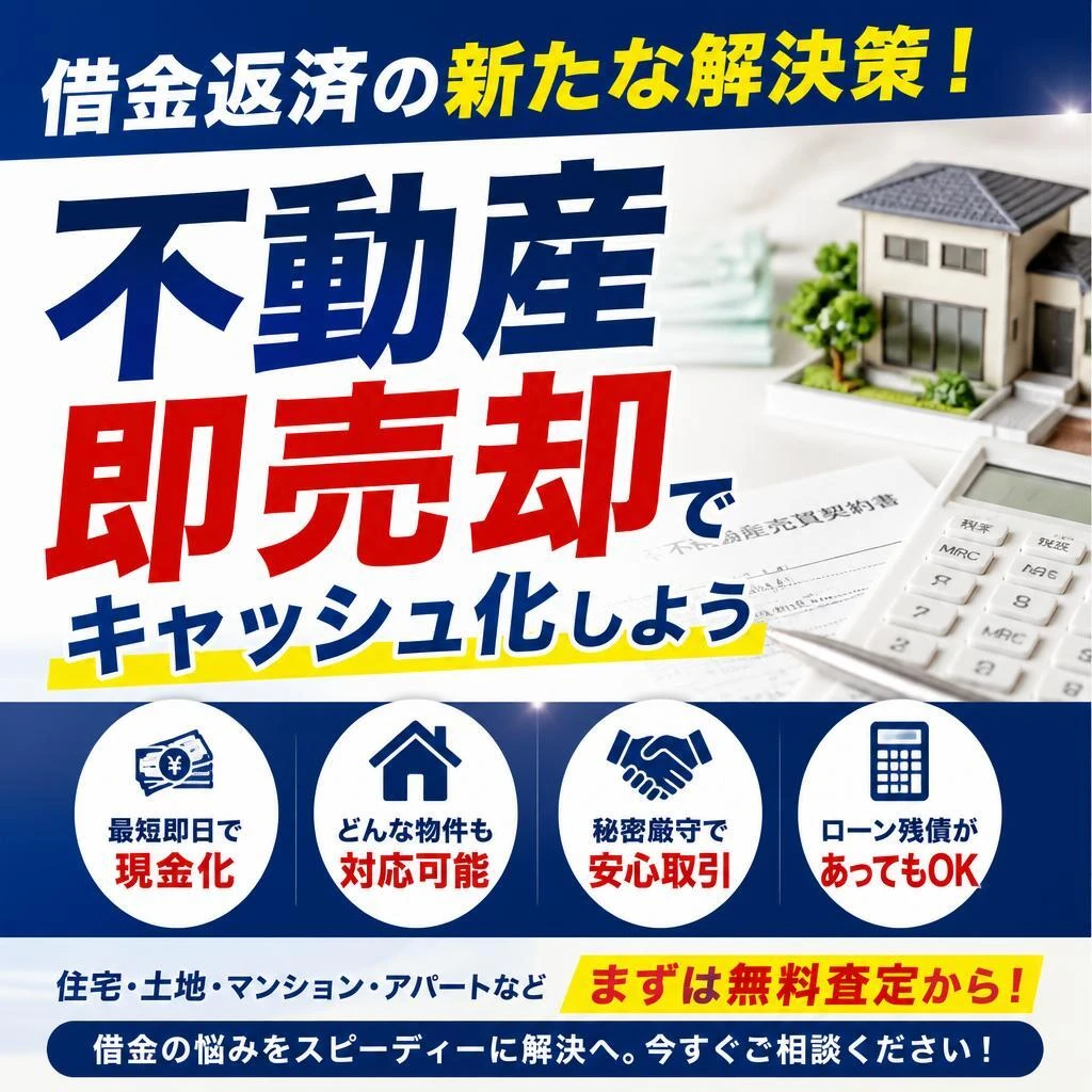 借金返済の新たな解決策！不動産即売却でキャッシュ化しよう