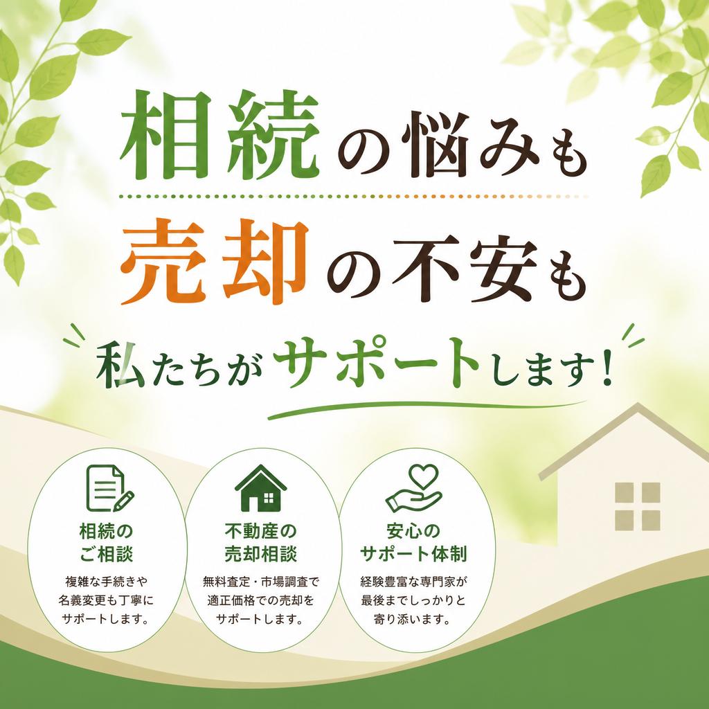 相続の悩みも売却の不安も、私たちがサポートします！