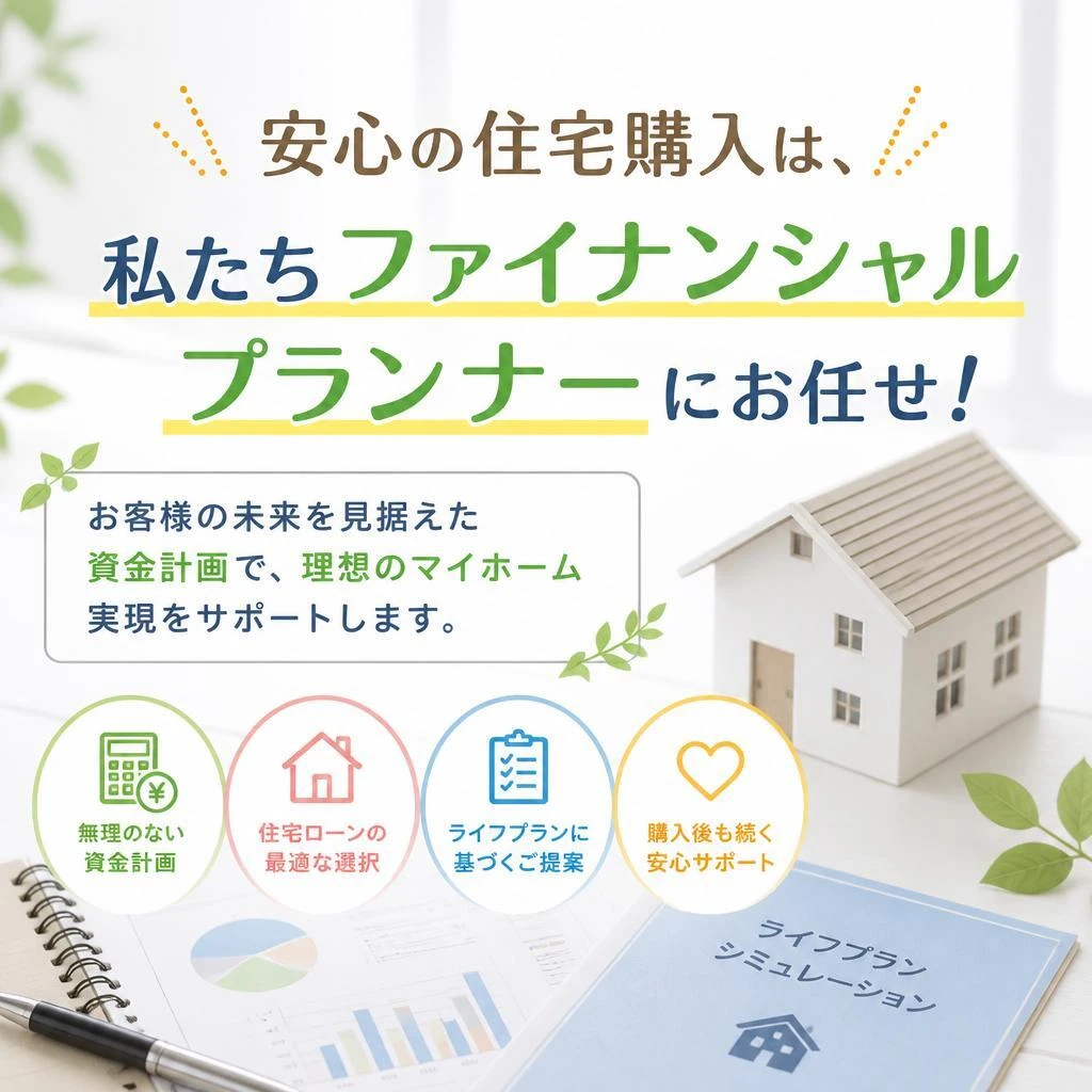 安心の住宅購入は、私たちファイナンシャルプランナーにお任せ！