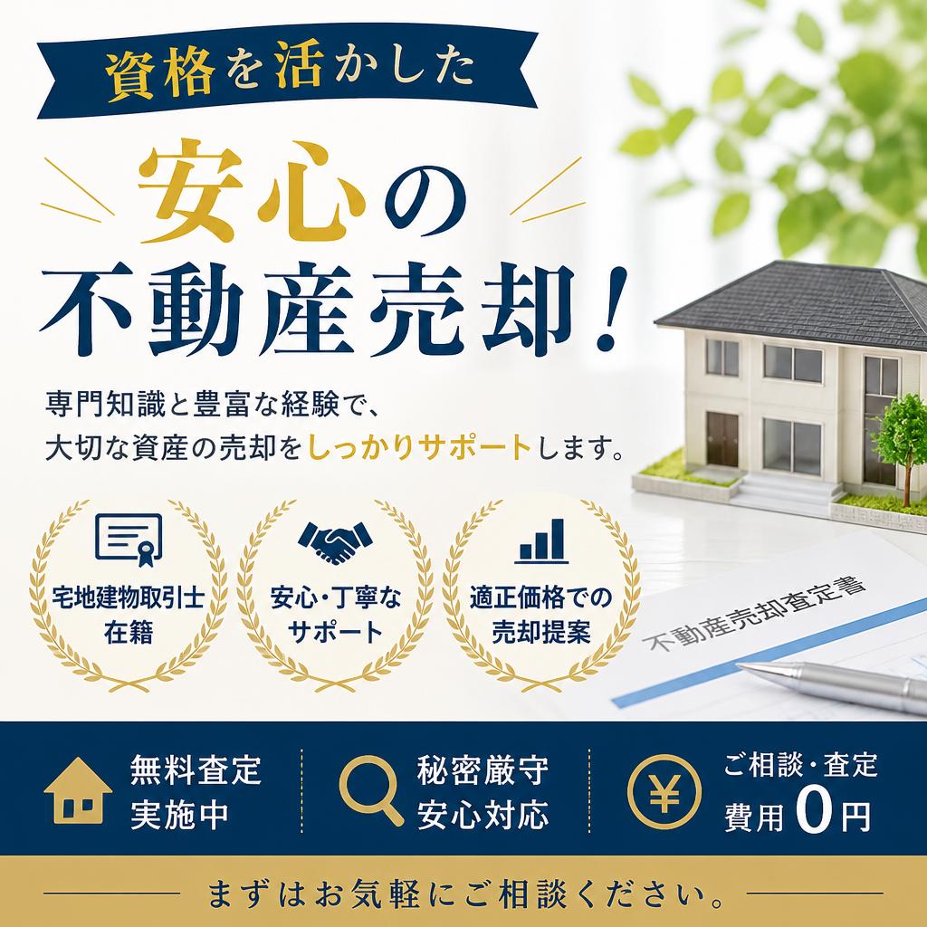 資格を活かした安心の不動産売却！