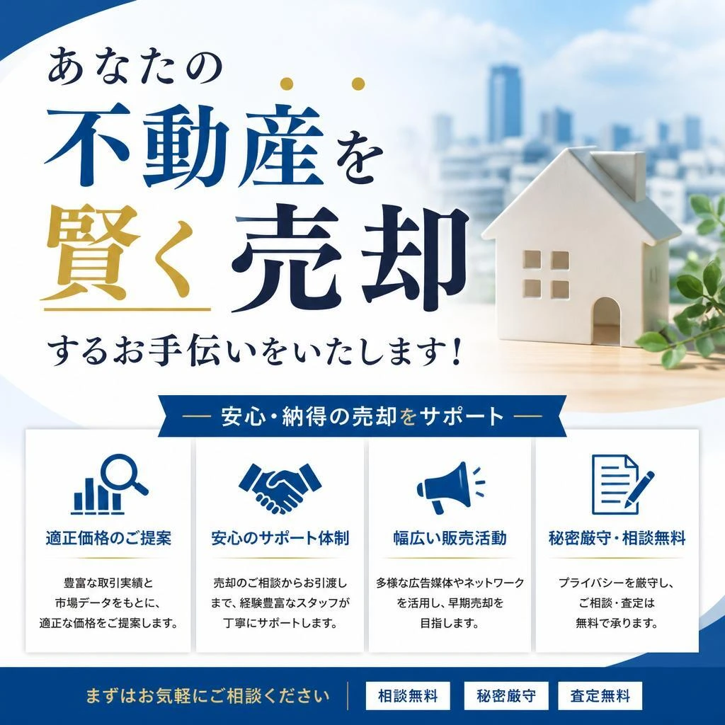 あなたの不動産を賢く売却するお手伝いをいたします！