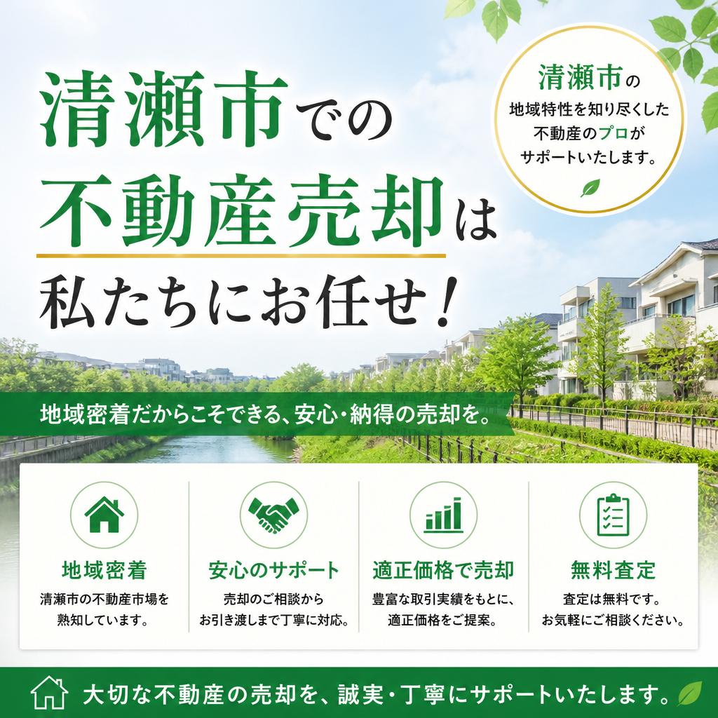 清瀬市での不動産売却は私たちにお任せ！