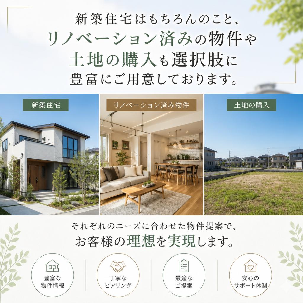 新築物件の豊富な選択肢