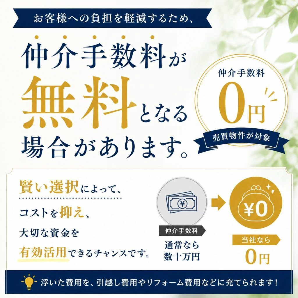 無料仲介手数料のご案内