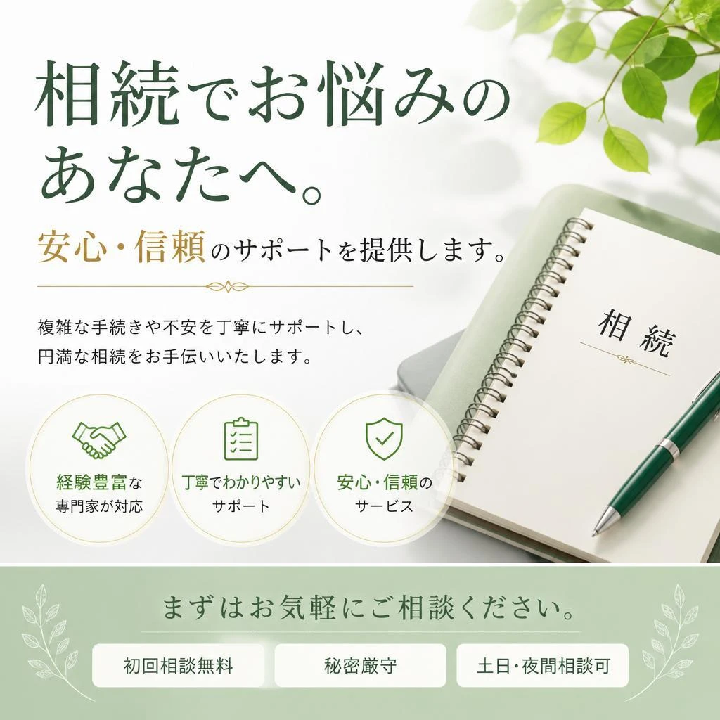 相続でお悩みのあなたへ。安心・信頼のサポートを提供します。