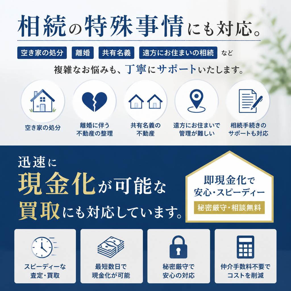 買取対応や特殊な事情への力強いサポート