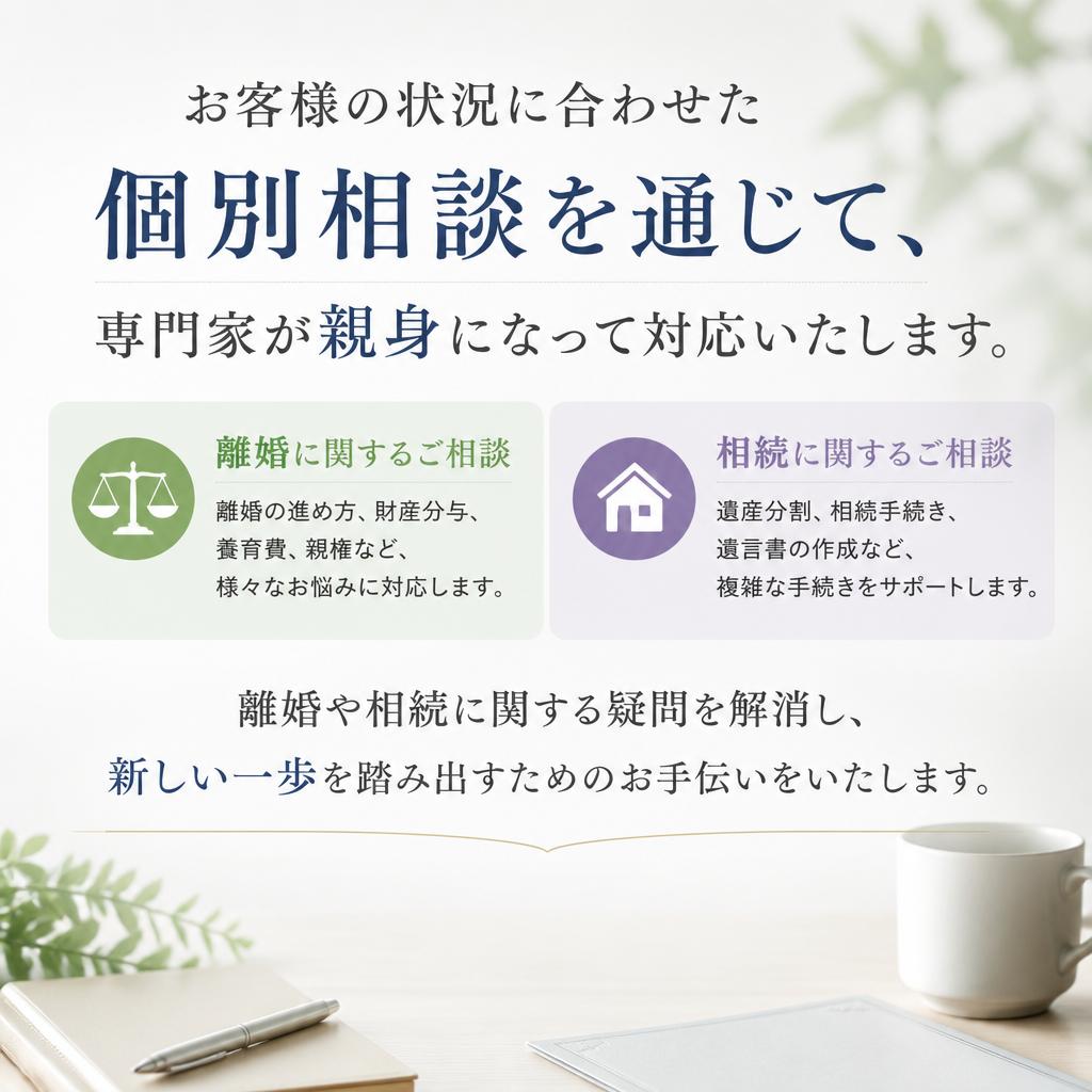 個別相談での心強いサポート