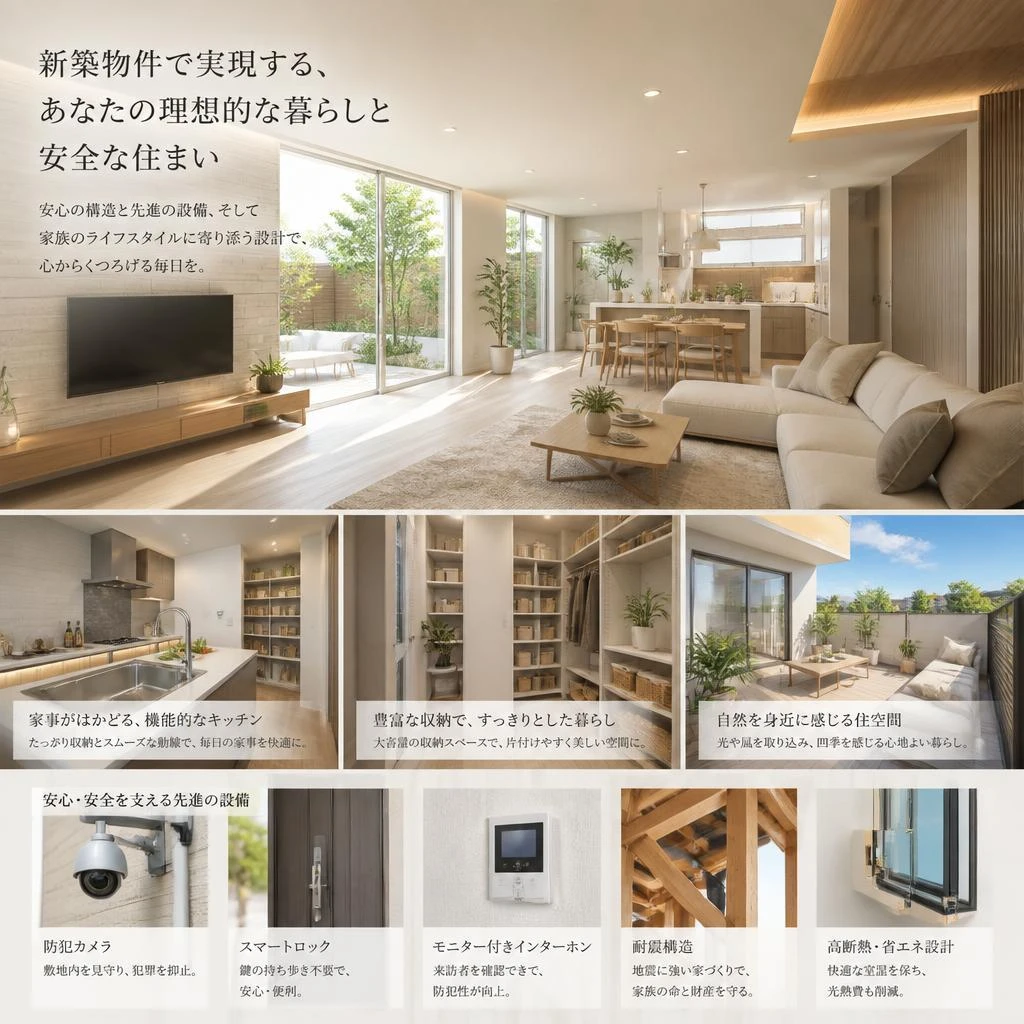 新築物件で実現する、あなたの理想的な暮らしと安全な住まい