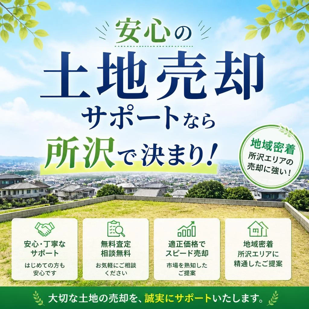 安心の土地売却サポートなら所沢で決まり！