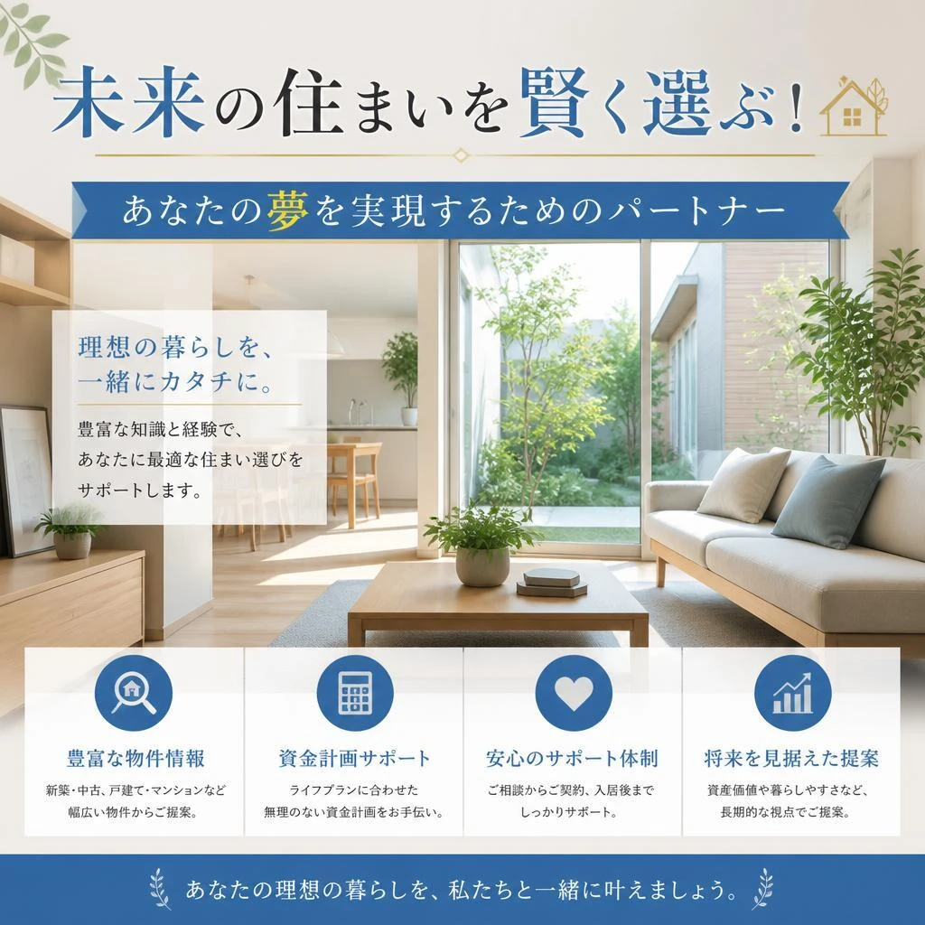 未来の住まいを賢く選ぶ！あなたの夢を実現するためのパートナー