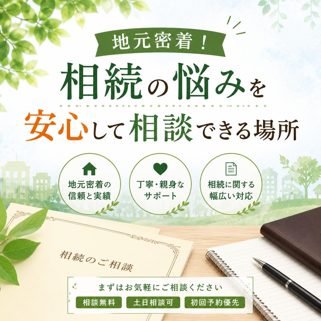地元密着！相続の悩みを安心して相談できる場所