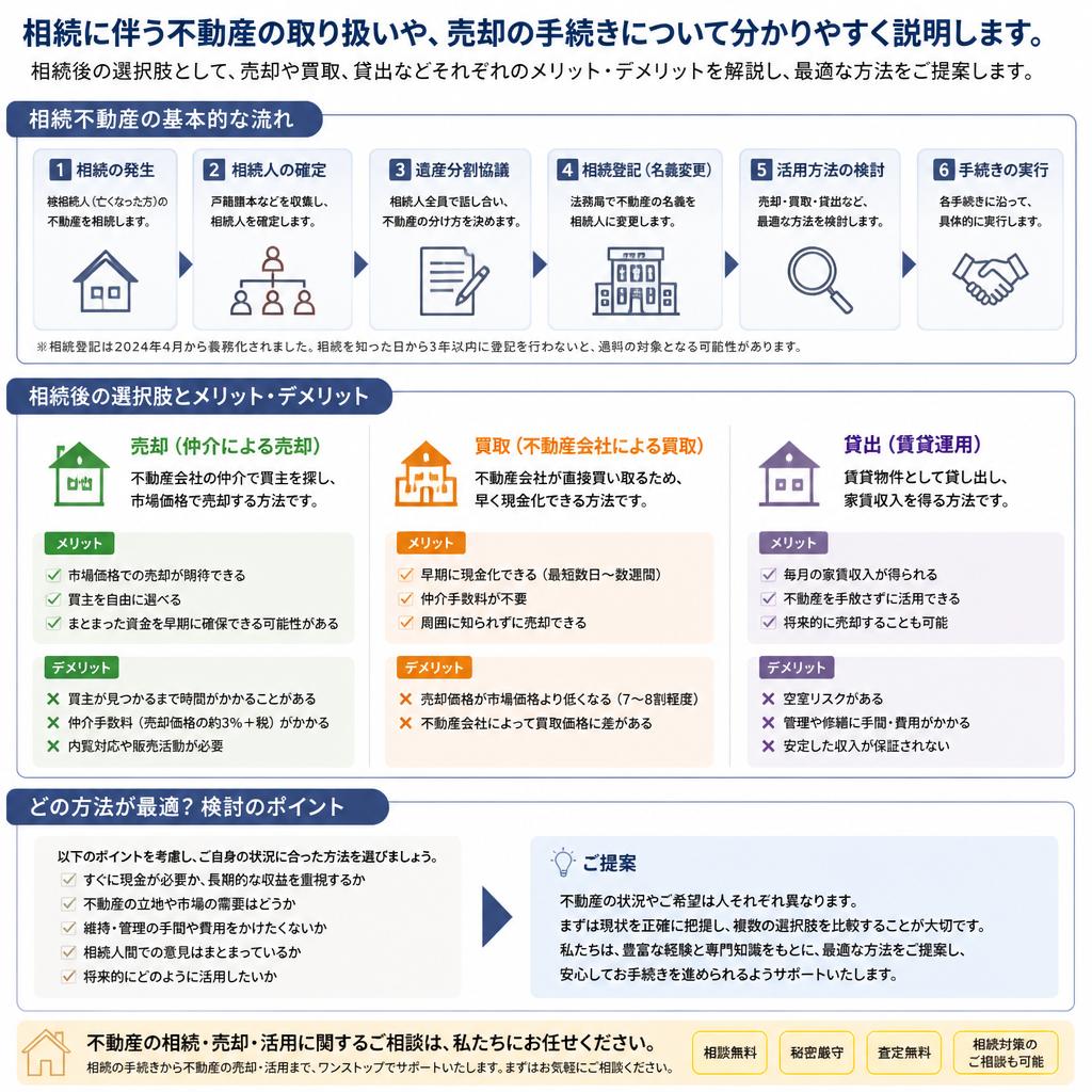 相続の流れと売却の選択肢