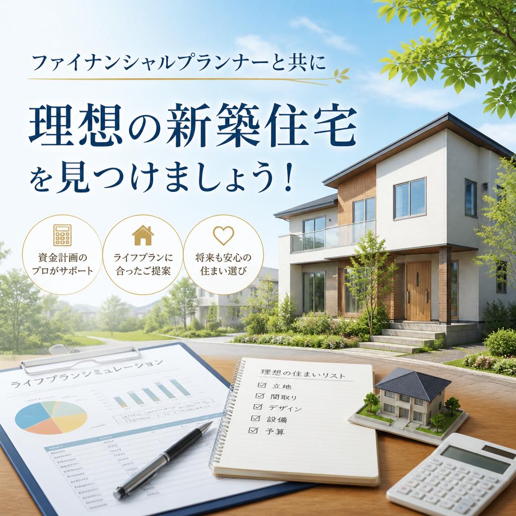 ファイナンシャルプランナーと共に理想の新築住宅を見つけましょう！