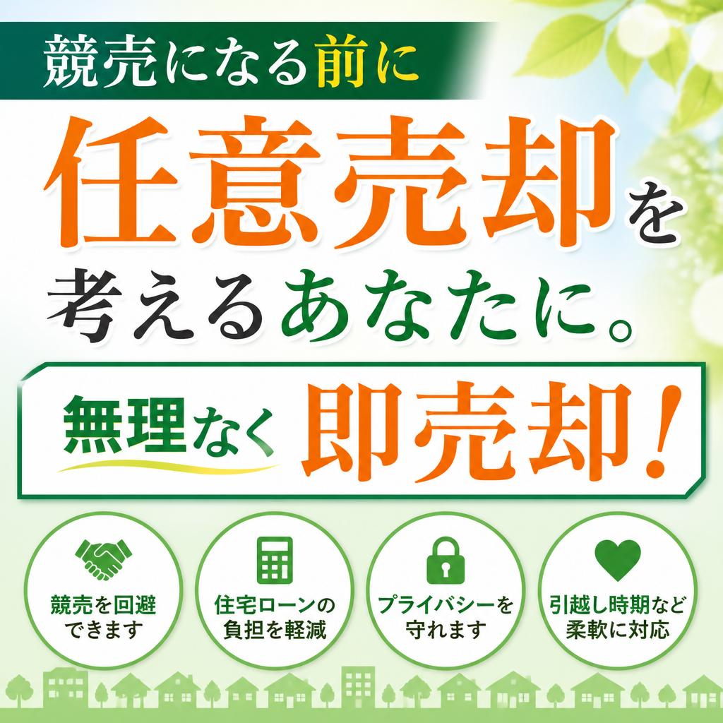 競売になる前に任意売却を考えるあなたに。無理なく即売却！