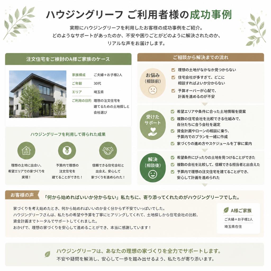 お客様の声：新築購入の成功事例