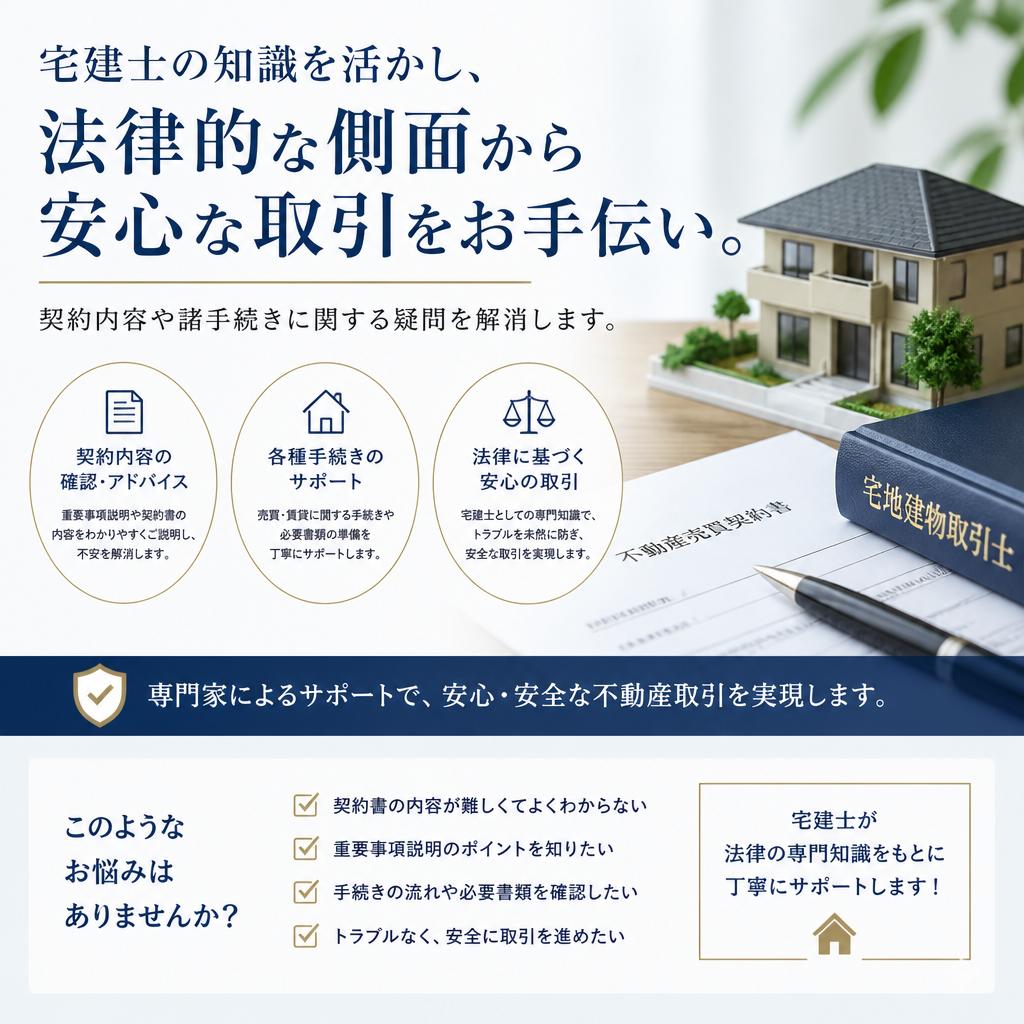 宅建士が安全な取引をサポート