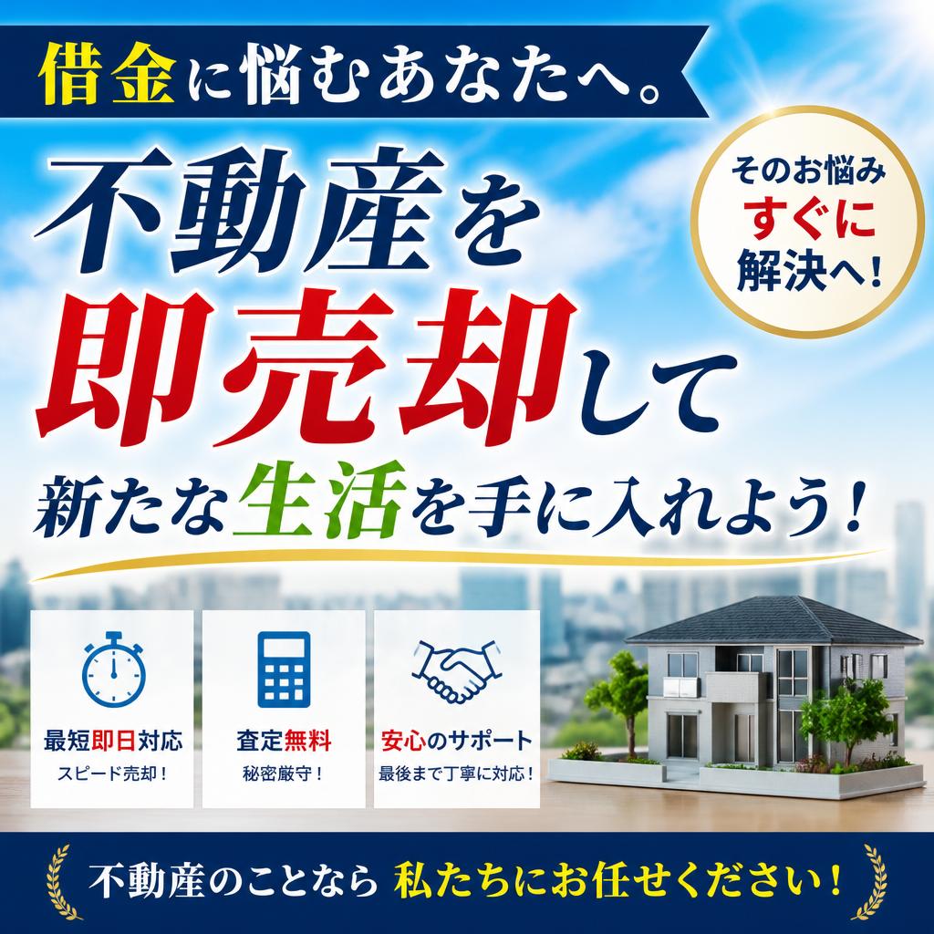 借金に悩むあなたへ。不動産を即売却して新たな生活を手に入れよう！