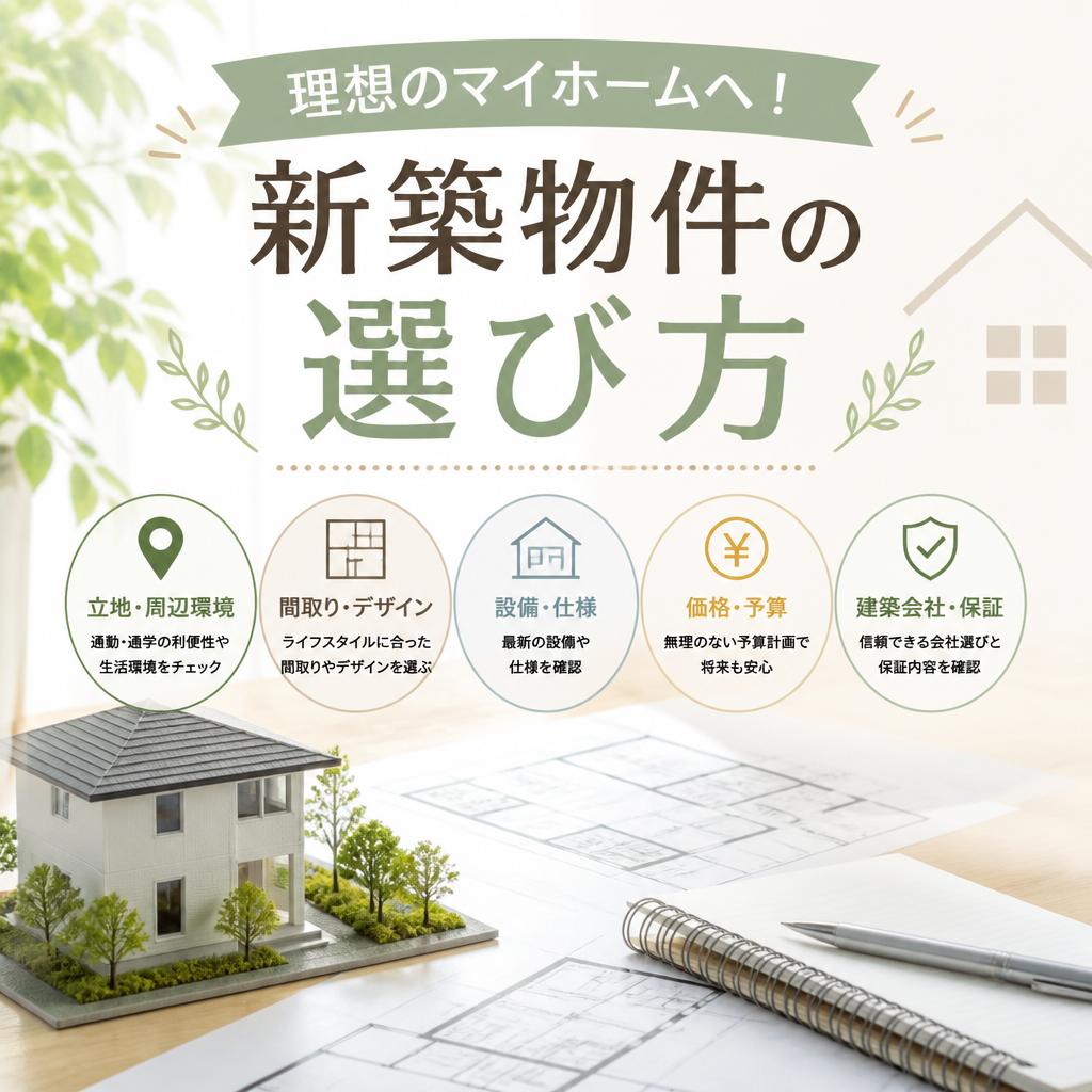 理想のマイホームへ！新築物件の選び方