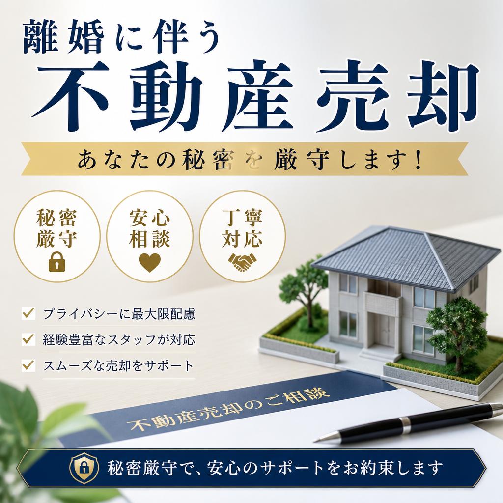 離婚に伴う不動産売却、あなたの秘密を厳守します！