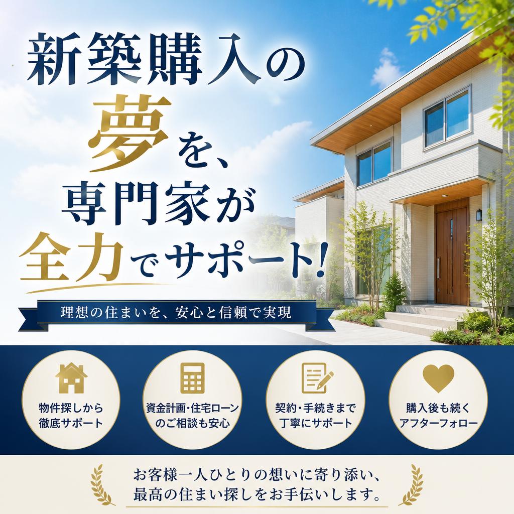 新築購入の夢を、専門家が全力でサポート！