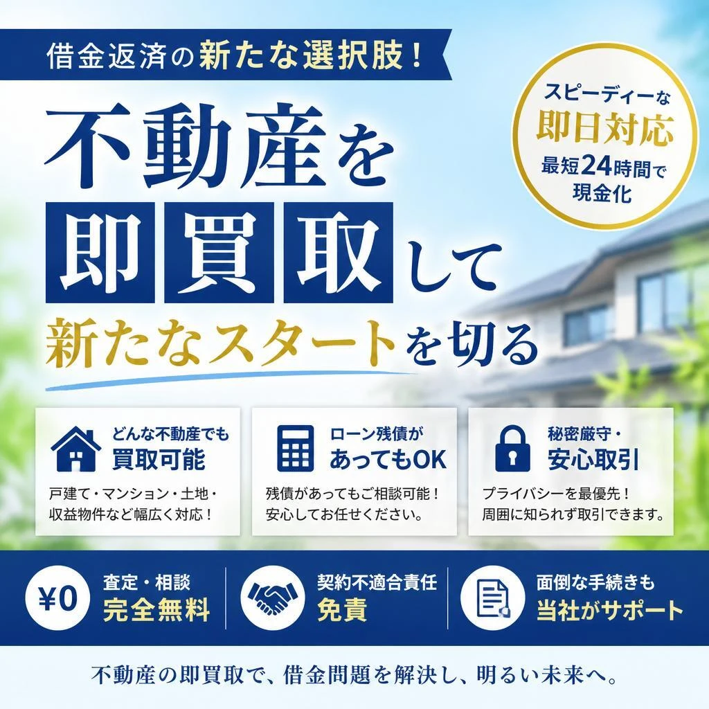 借金返済の新たな選択肢！不動産を即買取して新たなスタートを切る