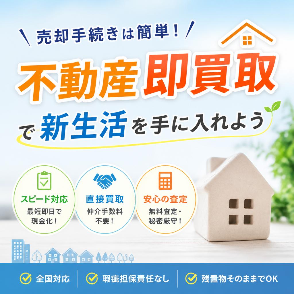 売却手続きは簡単！不動産即買取で新生活を手に入れよう