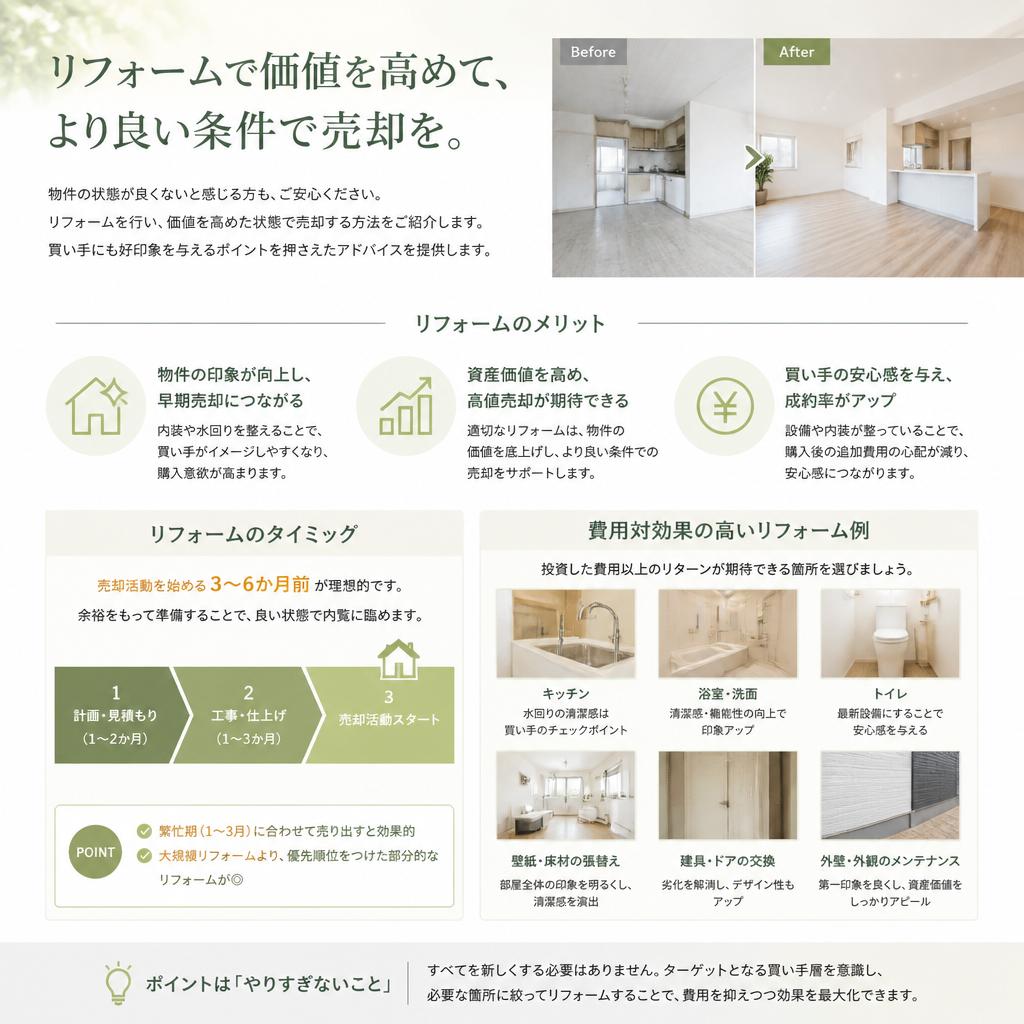 リフォームを見据えた売却アドバイス