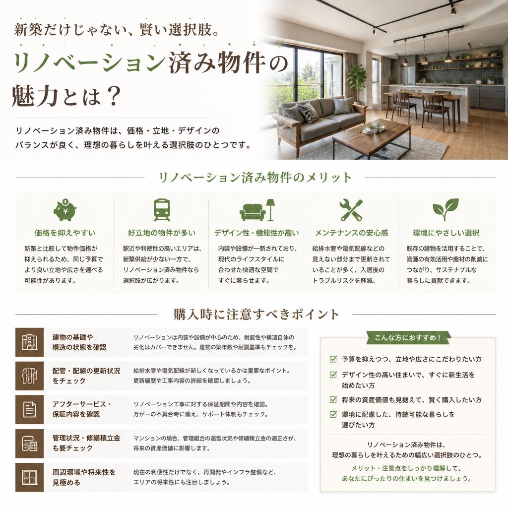 リノベーション済み物件の魅力