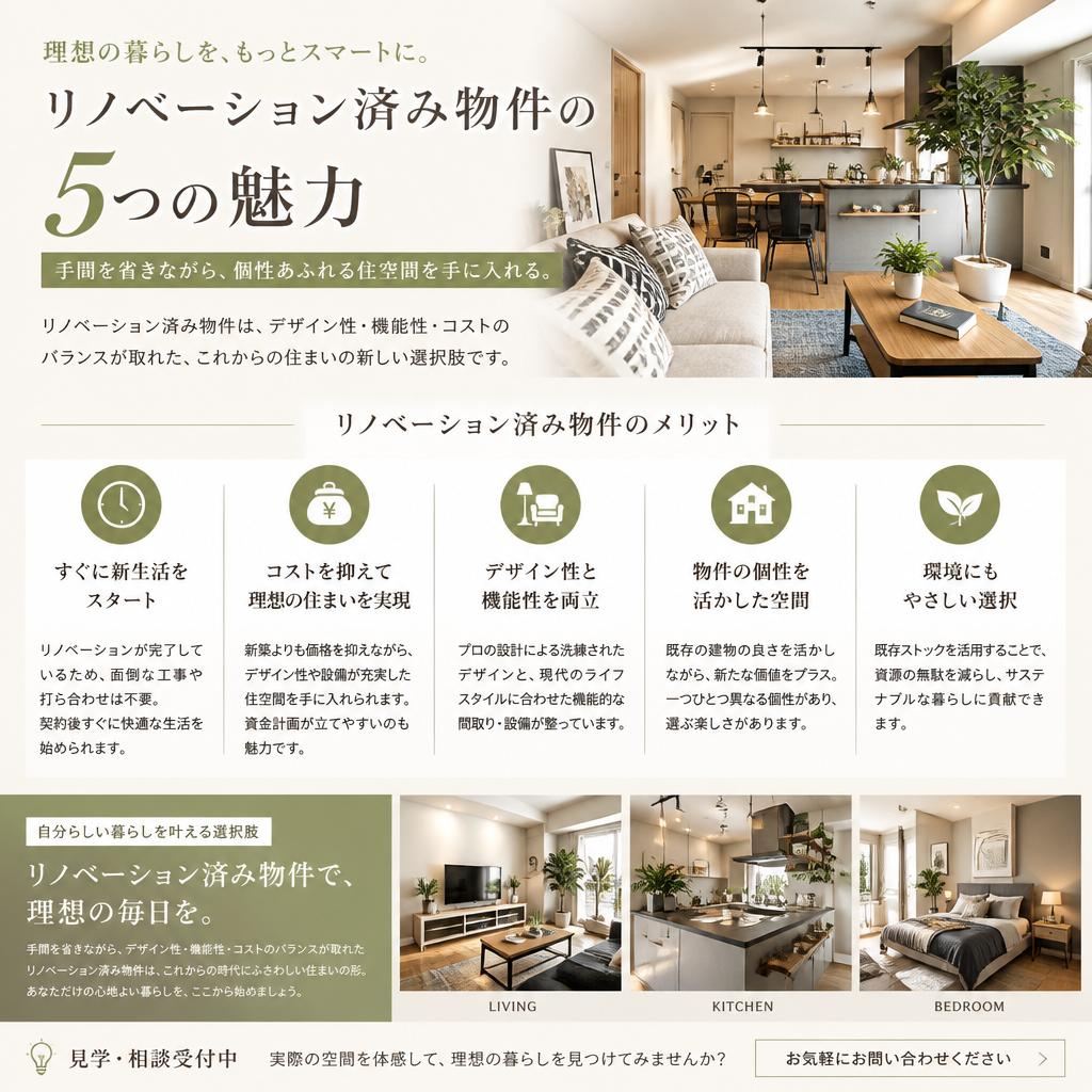 リノベーション済み物件の魅力